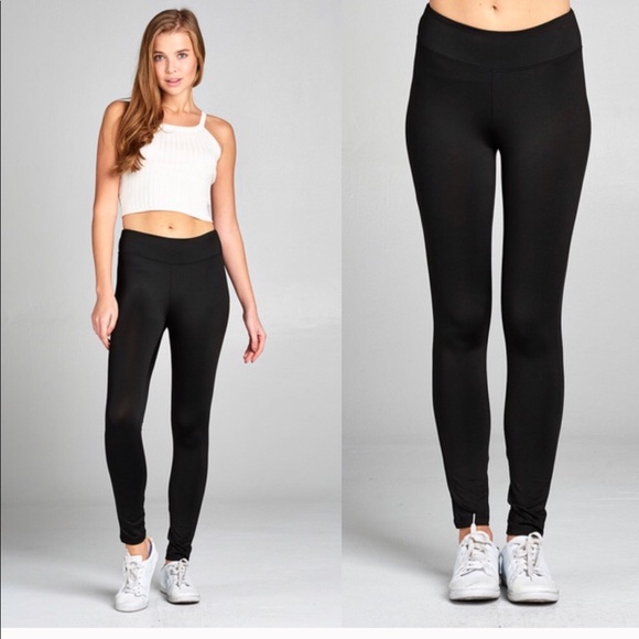 black workout pants stretchy athletic legging - Picture 2 of 4